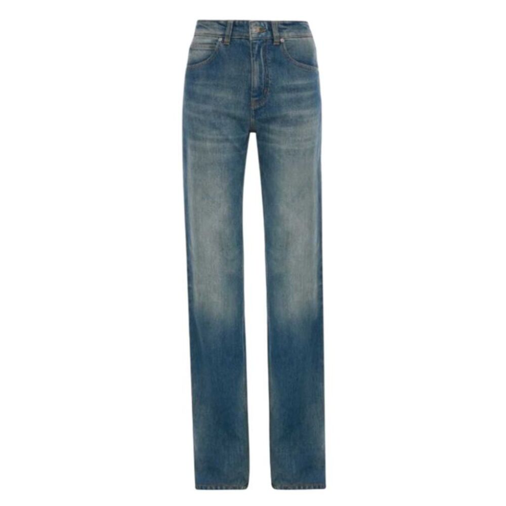 Victoria Beckham Women Julia Stretch Jeans In A Distressed Blue Wash